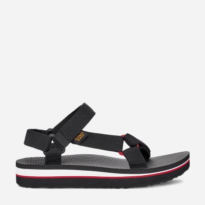 Teva Midform Universal - Women's Teva Sandals - Black / Light White / Red | India (AEMY08217)